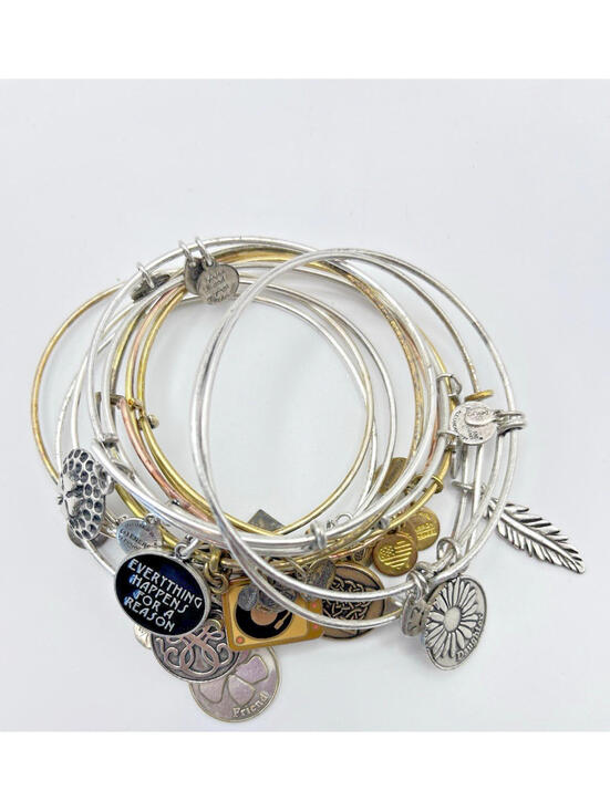 ALEX AND ANI Jewelry - Alex and Ani Expandable Adjustable Wire Bracelet Charms 10 pcs Gold Silver tone